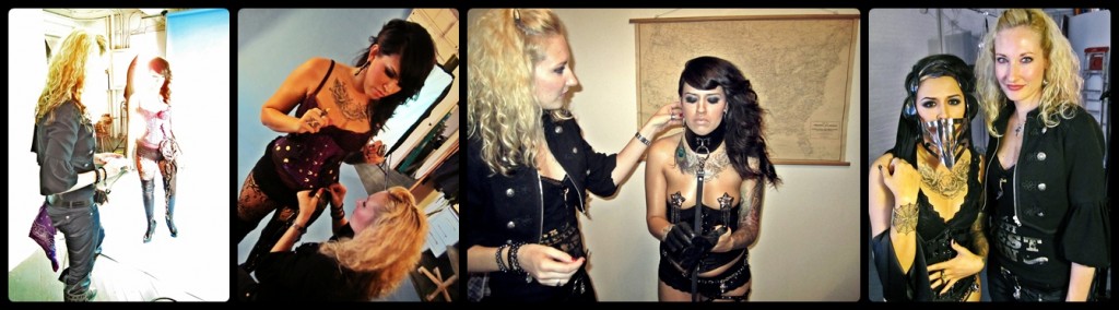 Stylist Jacci Jaye working on a spread for Tattoo Life Magazine